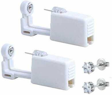 2 Pack Self Ear Piercing Gun Earring Disposable Piercing Kit - A Pain-Free and Easy DIY Ear Piercing Solution
